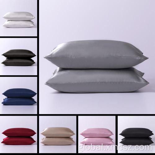 Custom Pillow Covers Solid 100% Satin Silk Standard Sleeping Pillow Case Factory